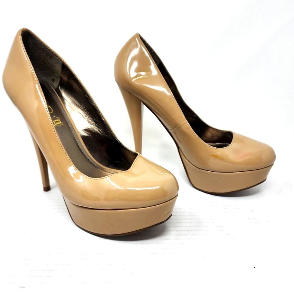 Aldo Tan Platform Stilettos Leather‎ Heels Women's Size 7.5 Heel Height 5 inches